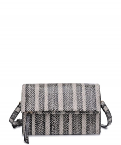 Urban Expressions Bree Snakeskin Crossbody Bag 23202S BLACK WHITE